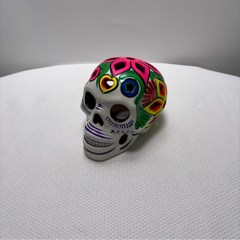 Colorful Ceramic Skull Decor
